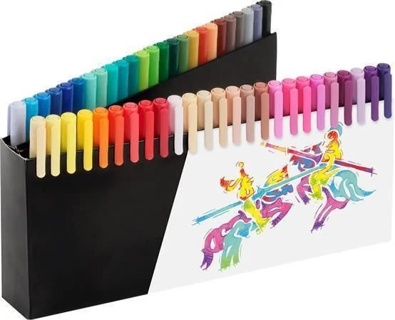 Fixy Black Edition, 50 barev, kartonový stojánek, FABER-CASTELL 116454 Must-Have