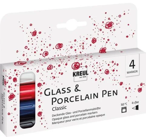 Sada fixů na sklo a porcelán CLASSIC, fine, 4 barvy, KREUL Dokud Zásoby Vydrží