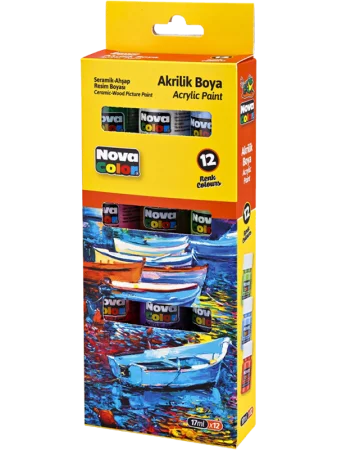Zlevněný barvy akrylové NC-2008 12ks 17ml