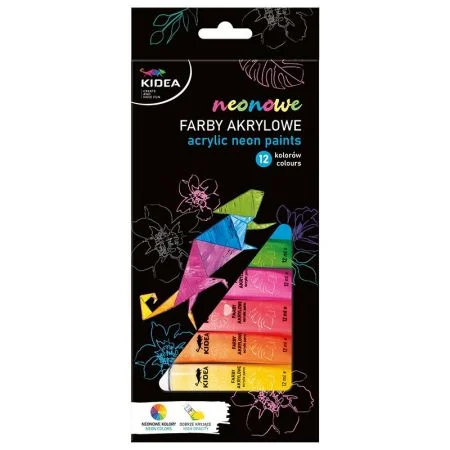 Akrylové barvy neonové 12 ks 12 ml KIDEA Oblíbený