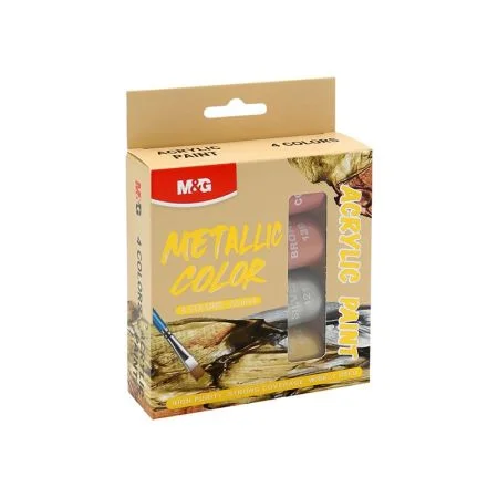 Barvy akrylové M&G 22 ml Metallic - sada 4 ks Cenově Výhodný