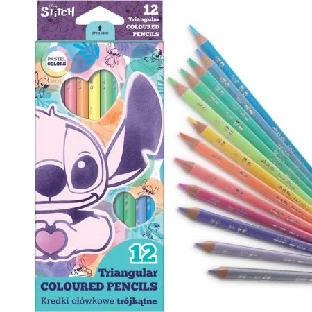 Pastelky trojhranné 12ks Stitch pastel Oblíbený