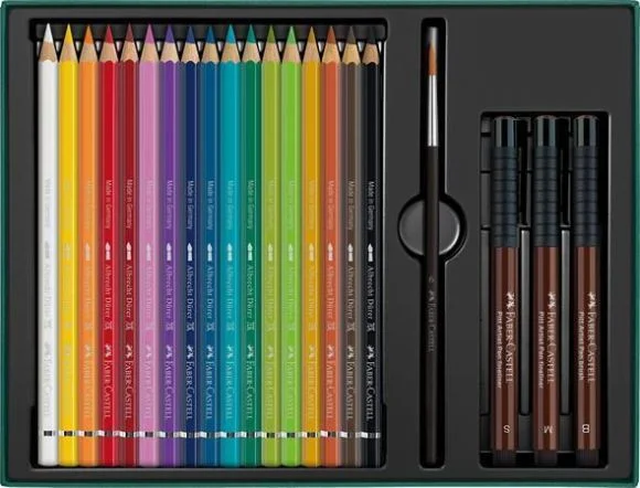 Poslední Šance Akvarelové pastelky Albrecht Dürer & Pitt Artist Pen, 17 barev, 21 ks, sada, FABER-CASTELL 217552